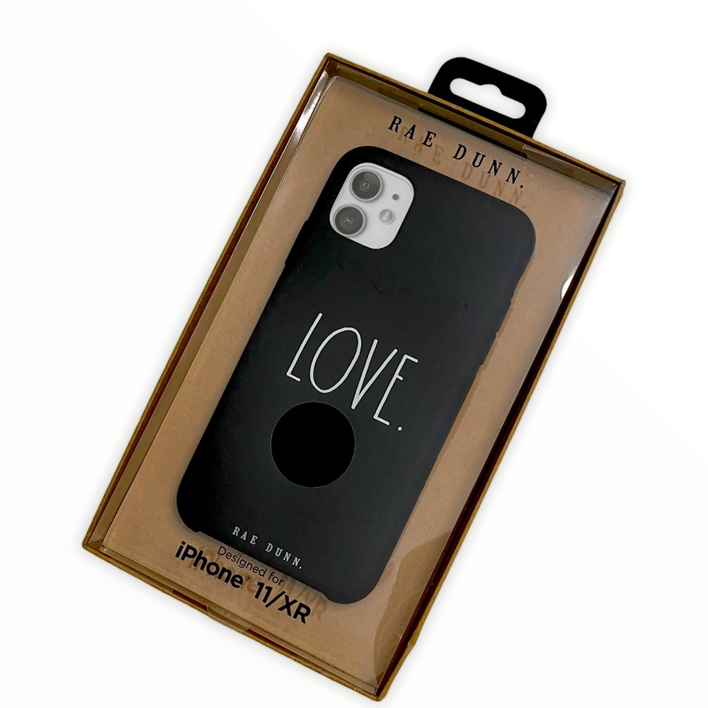 New Rae Dunn LOVE iphone 11/XR Black Soft Touch Case